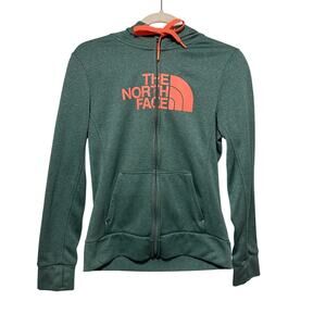 The North Face Half Dome Full Zip Hoodie Women's S Green Coral Outdoor Hiking
